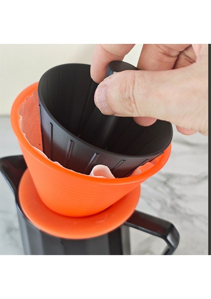 Origami Koni Tasarım Kahve Filtresi Kupası Yeniden Kullanılabilir El Yapımı Kahve Damlatıcı Süzgeci 155 mm Filtre Kağıdı Siyah (Yurt Dışından) fırsatları