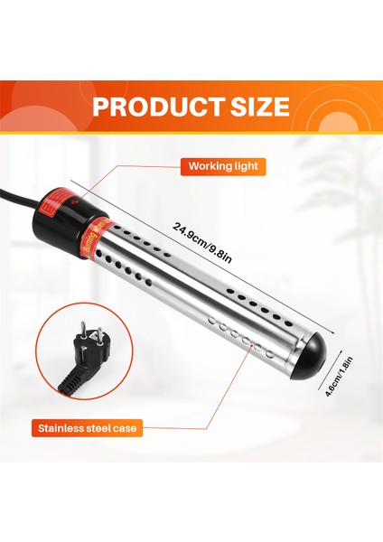 2500W Daldırma Isıtıcı, Havuz Isıtıcı Otomatik Zamanlayıcı, Güvenli Havuz Isıtma Daldırma Isıtıcı, Ev Için Mükemmel Ab Tak (Yurt Dışından) fırsatları