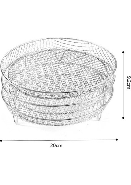 Air Fryer Özel Izgara Yuvarlak Plaka Üç Katmanlı Istife Edilebilir Tost Buharlı Pişirici 304 Paslanmaz Çelik Şiş Rafı (Yurt Dışından) fiyatları