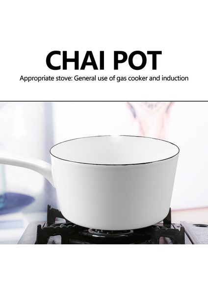 1.3l Japon Tarzı Beyaz Seramik Süt Tenceresi Mutfak Pişirme Tavası Pot Güveç Tencere Uzun Saplı Bir Kişi Için (Yurt Dışından) fırsatları