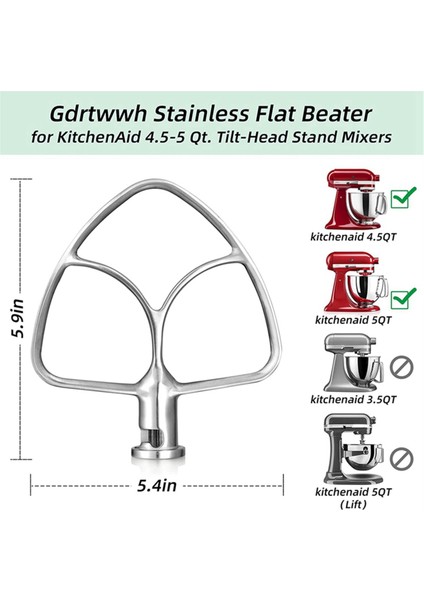 4.5-5qt Eğimli Kafa Standı Mikser Aksesuarları Için Karıştırma Kabı + Boşaltma Koruyucu Kapak + Düz Karıştırıcı Eki (Yurt Dışından) fırsatları