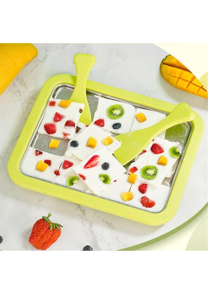 Dondurma Dondurulmuş Yoğurt Makinesi Paslanmaz Çelik Kızarmış Buz Tepsisi Kızarmış Yoğurt Makinesi Iki Kazıyıcılı Hızlı Soğutma Tepsisi (Yurt Dışından) modelleri