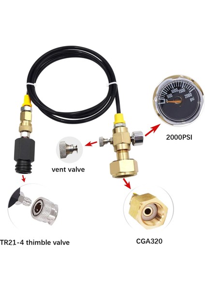 Yükseltilmiş CGA320 Co2 Tankı Adaptörü Doğrudan Soda Makinesine Bağlanır, TR21-4 Soda Su Makinesi Için Adaptör (Yurt Dışından) fırsatları