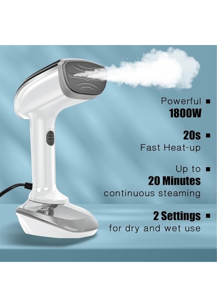 1800W Güçlü Elde Taşınabilir Kumaş Buhar Makinesi, Hızlı Seramik Isınma Plakalı Profesyonel Giysi Buhar Makinesi, Ab Fişi (Yurt Dışından) fiyatları