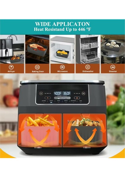 Ninja DZ201/DZ401 Hava Fritözü Sepet Aksesuarları Için 2 Adet Yapışmaz Silikon Fritöz Astarı Yeniden Kullanılabilir Hava Fritözü Astarları (Yurt Dışından) modelleri