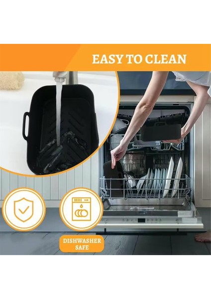 Ninja DZ201/DZ401 Hava Fritözü Sepet Aksesuarları Için 2 Adet Yapışmaz Silikon Fritöz Astarı Yeniden Kullanılabilir Hava Fritözü Astarları (Yurt Dışından) fırsatları