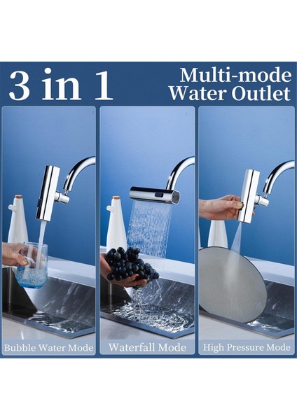 Aşağı Çekilebilir Şelaleli Mutfak Muslukları Mutfak Lavabo Musluğu 3 Modlu Sıçrama Geçirmez Nozullu Çok Fonksiyonlu Lavabo (Yurt Dışından) modelleri