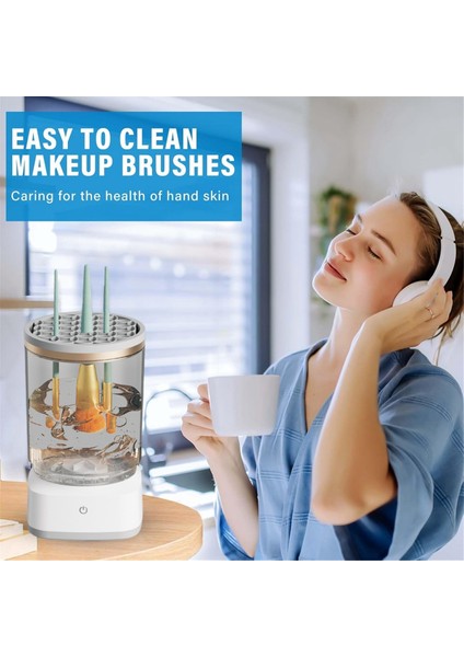 USB Fişli Taşınabilir Elektrikli Makyaj Fırçası Temizleyici Kauçuk Makyaj Makinesi Elektrikli USB Hızlı Temizleyici Temizleme Fırçası, B (Yurt Dışından) fırsatları