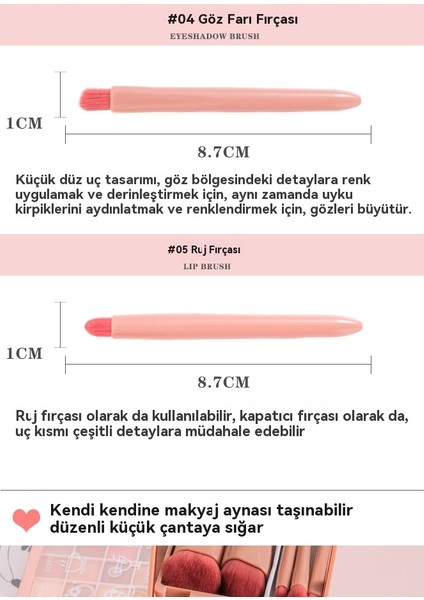 Ayna ile Mini Çok Fonksiyonlu Taşınabilir 5 Makyaj Fırça Seti (Yurt Dışından) indirimleri