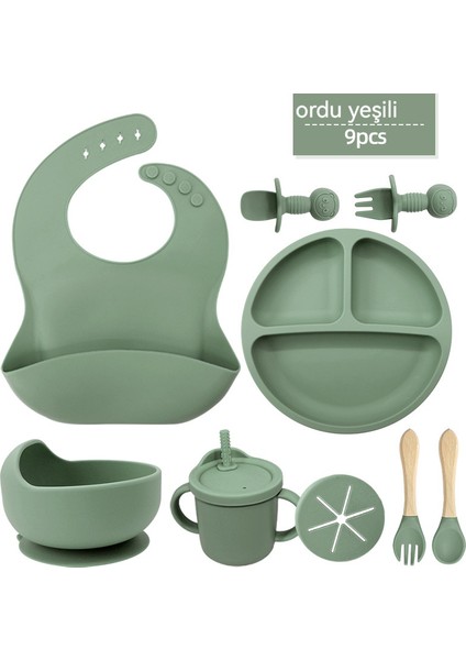Bebek Silikon Tabak ve Çatal Kaşık Seti Altı Parça (Yurt Dışından)