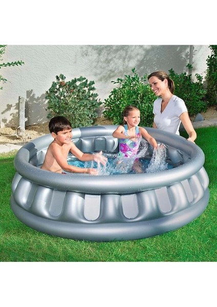 Jumbo Metalik Renk Şişme Havuz 152x43 cm – Emniyet Valfli, Dayanıklı Vinil, Aile ve Çocuk Kullanımına Uygun fırsatları