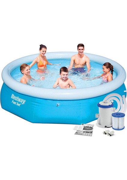 Üç Katmanlı Dayanıklı PVC Şişme Aile Havuzu 305x76 cm – Super Tough Malzeme, Uzun Ömürlü Kullanım