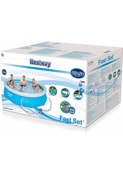 Üç Katmanlı Dayanıklı PVC Şişme Aile Havuzu 305x76 cm – Super Tough Malzeme, Uzun Ömürlü Kullanım