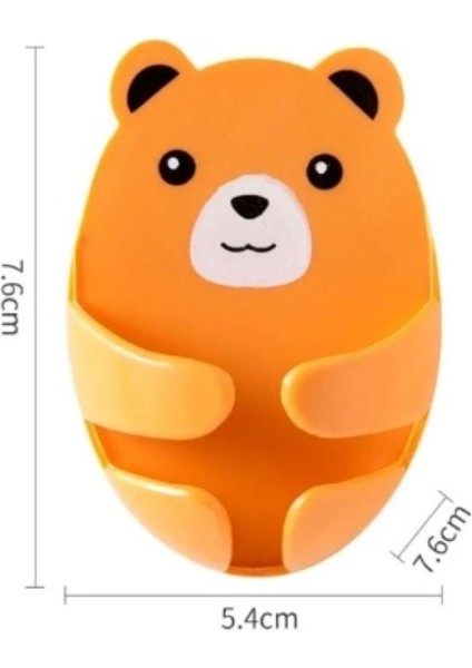 Duvara Monte Kendinden Yapışkanlı Ayı Desenli Kablo Toplayıcı – 8x5,5 cm Pratik Kablo ve Aksesuar Düzenleyici