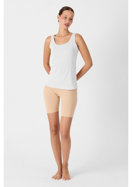 Kadın Beyaz Kalın Askılı %100 Pamuk Jakarlı Atlet 354 modelleri