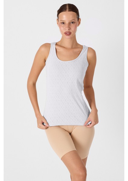 Kadın Beyaz Kalın Askılı %100 Pamuk Jakarlı Atlet 354 fırsatları