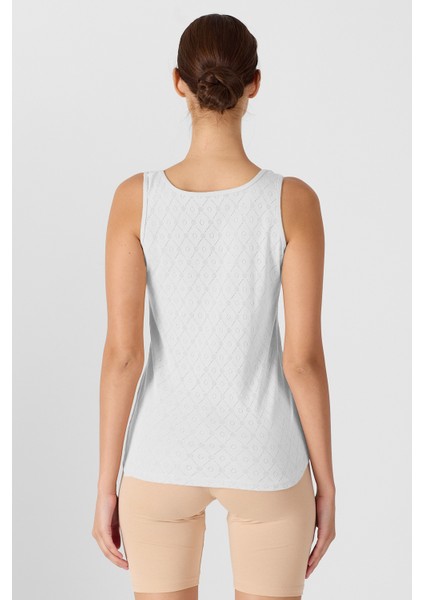 Kadın Beyaz Kalın Askılı %100 Pamuk Jakarlı Atlet 354 indirimleri