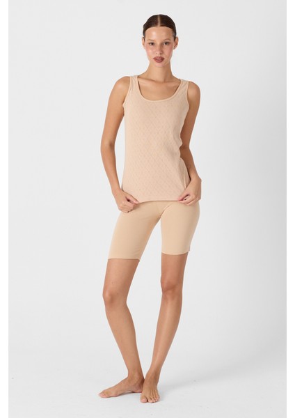 Kadın Ten Rengi 3'lü Kalın Askılı %100 Pamuk Jakarlı Atlet 3M354 354 fırsatları