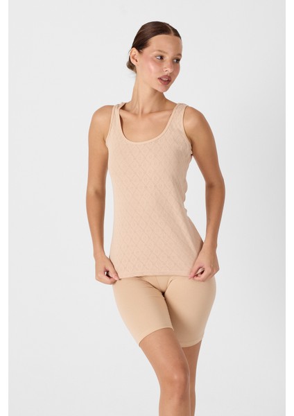 Kadın Ten Rengi 3'lü Kalın Askılı %100 Pamuk Jakarlı Atlet 3M354 354 indirimleri