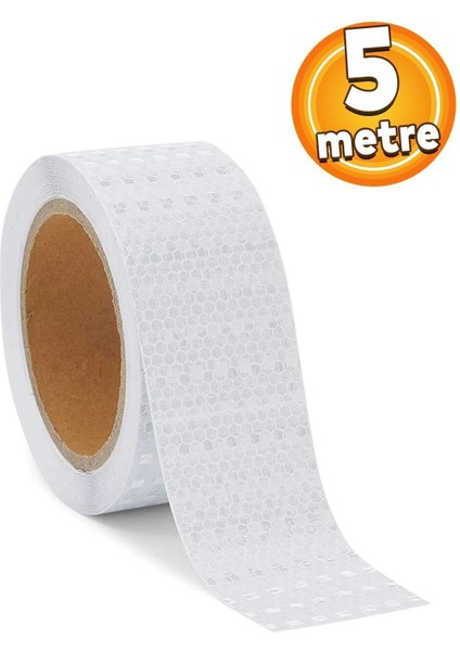 Beyaz Reflektörlü Mikro Prizmatik Şerit Bant – Araç Dış Yüzey Güvenlik ve Uyarı İçin Dayanıklı Aksesuar