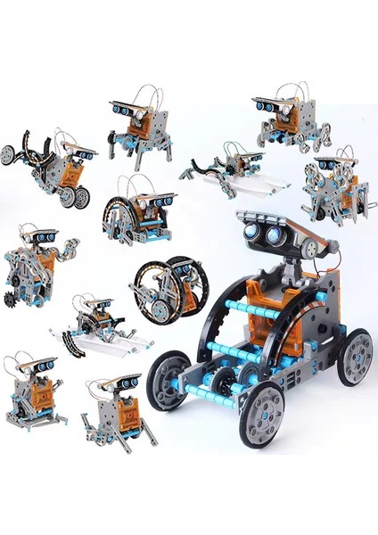 太阳能dıy拼装13合1益智玩具机器人 (Yurt Dışından) indirimleri