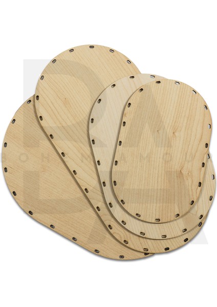 4'lü Oval Delikli Rattan Altlık Tabanlık Seti