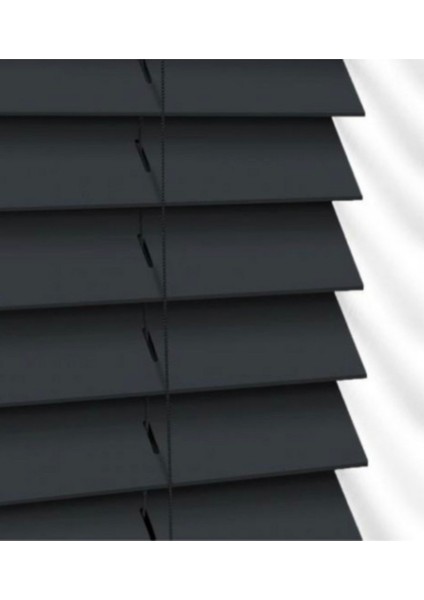 Wooden Blinds %100 Doğal Ahşap Jaluzi Perde 50MM, Alüminyum Kasalı Yüksek Kaliteli - Antrasit (Kurdelasız) modelleri
