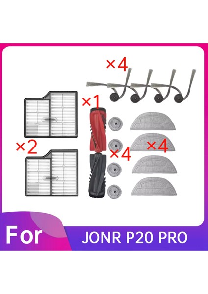 Roborock Saros 10/ G30/ S9 Maxv Ultra Robot Süpürge Silindiri Yan Fırça Hepa Filtre Paspas Pedi Için 16 Adet (Yurt Dışından)