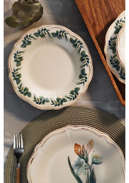 Laura 18 Parça 6 Kişilik Beyaz Porselen Yemek ve Sunum Seti – Şık, Dayanıklı ve Sade Tasarım