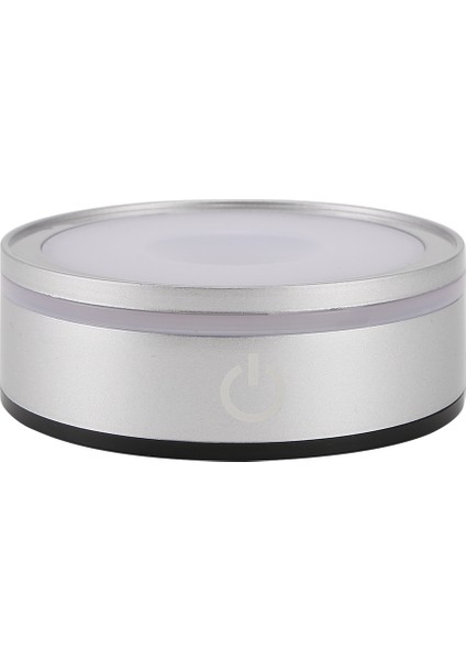 3D Kristal Cam Sanat Fotoğraf Çerçevesi Gümüş Içbükey Için Hassas Dokunmatik Yuvarlak Renkli Standlı LED Işık Tabanı (Yurt Dışından) fiyatları