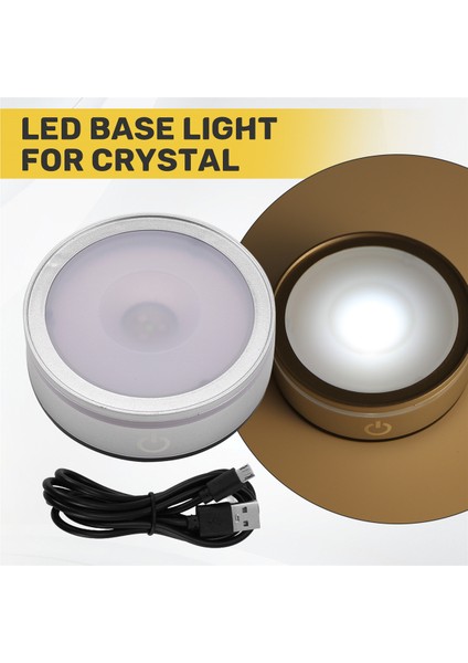 3D Kristal Cam Sanat Fotoğraf Çerçevesi Gümüş Içbükey Için Hassas Dokunmatik Yuvarlak Renkli Standlı LED Işık Tabanı (Yurt Dışından) fırsatları