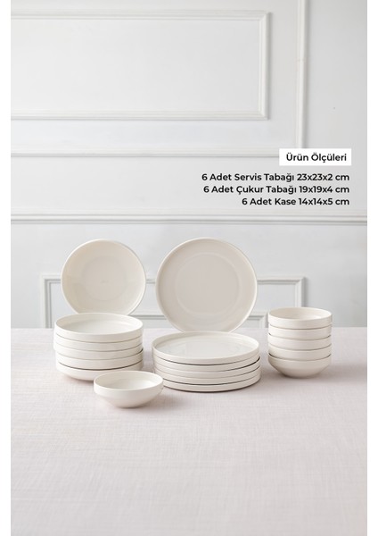 İstanbul Porselen Akis 18 Parça 6 Kişilik Yemek Takımı