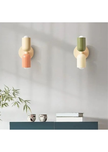 LED Duvar Lambası Modern Minimalist Krem Çift Kafa Işıklar Oturma Odası Yatak Odası Başucu Çalışma Odası Dekorasyon Işıkları A (Yurt Dışından) modelleri