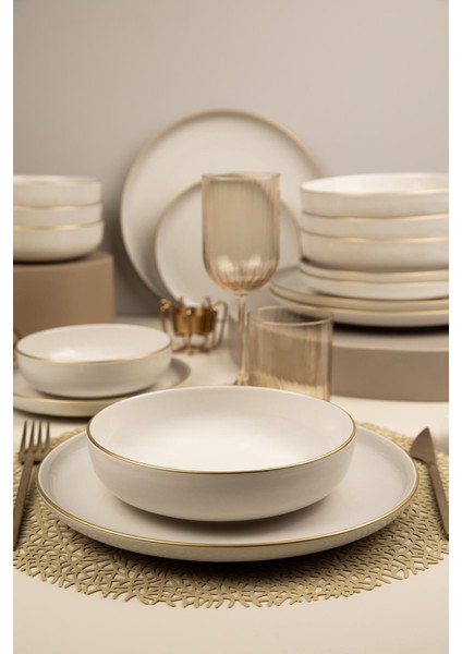 Moderna 16 Parça Beyaz Yemek Takımı – 4 Kişilik Şık ve Dayanıklı Porselen Sofra Seti