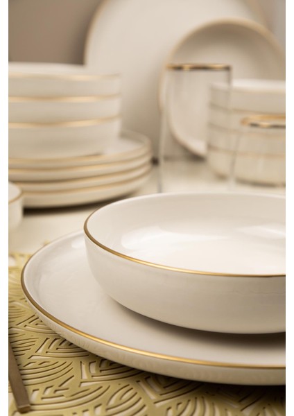 Moderna 16 Parça Beyaz Yemek Takımı – 4 Kişilik Şık ve Dayanıklı Porselen Sofra Seti