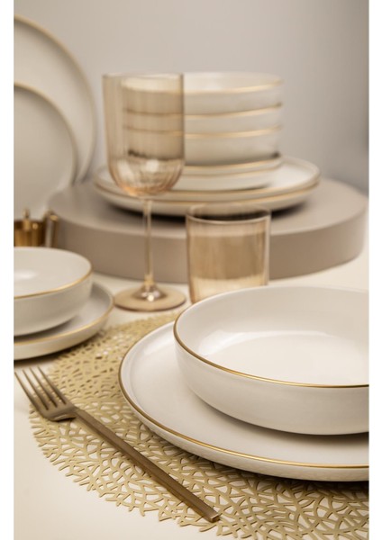 Moderna 16 Parça Beyaz Yemek Takımı – 4 Kişilik Şık ve Dayanıklı Porselen Sofra Seti