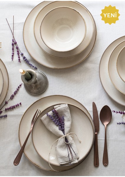 Sand Neo Reaktif 18 Parça Porselen Yemek Seti – Şık ve Dayanıklı Günlük ve Özel Sofralar İçin
