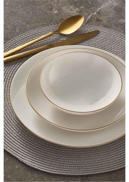 Atina 18 Parça Gold Bone 6 Kişilik Yemek Takımı – Şık, Dayanıklı ve Zarif Tasarım fırsatları