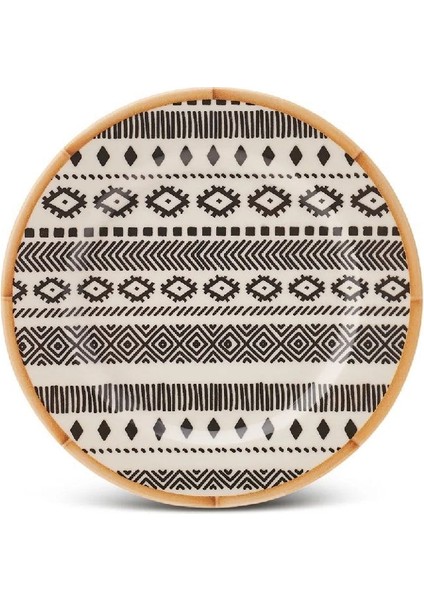 Saba 24 Parça Siyah Desenli Porselen Yemek Takımı – 6 Kişilik, Şık ve Dayanıklı Tasarım