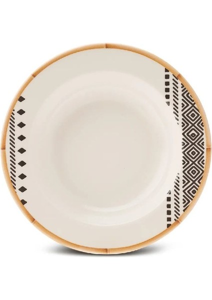 Saba 24 Parça Siyah Desenli Porselen Yemek Takımı – 6 Kişilik, Şık ve Dayanıklı Tasarım