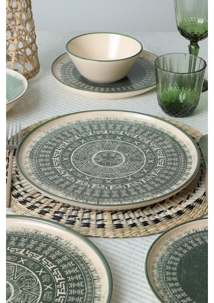 Maya 24 Parça 6 Kişilik Stoneware Yemek Takımı – Çok Renkli Mat Desenli, Dayanıklı ve Kolay Temizlenir