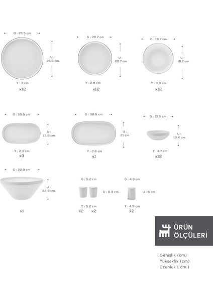 Streamline New Saturn Gold 59 Parça 12 Kişilik Altın Renk Porselen Yemek Takımı – Zarif ve Sade Tasarım