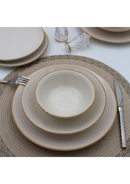 Arna Seramik 24 Parça 6 Kişilik Yemek Takımı – Simli Taş Desenli, Renkli, Mikrodalga ve Bulaşık Makinesi Uyumlu fırsatları