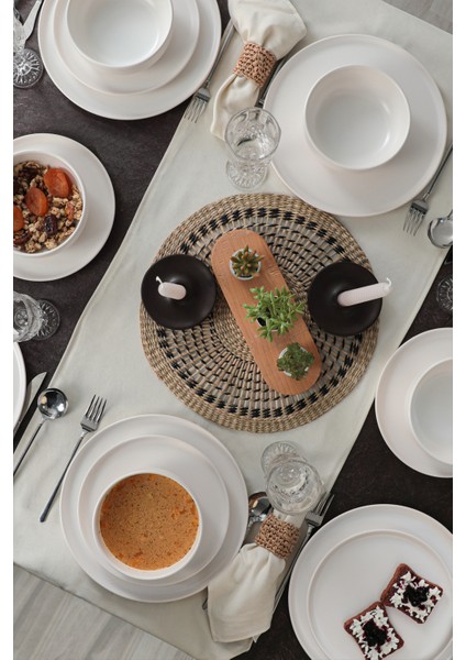 Nordic Mat Beyaz Yemek Takımı 18 Parça 6 Kişilik 022