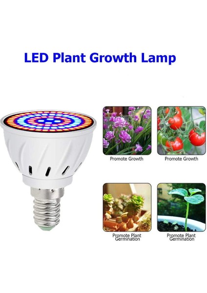 Iç Mekan Bitkileri, Sukulentler, Bahçe Çiçekleri Için 60 Led'li Tam Spektrumlu Büyüme Ampulü, E14,220V (Yurt Dışından) fırsatları
