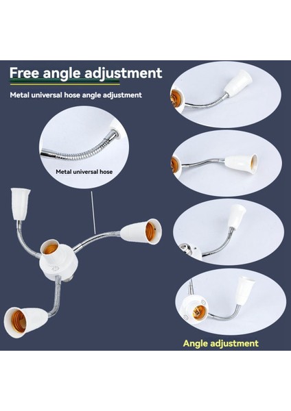 E27 LED Ampul Ayırıcı Adaptörü Ayarlanabilir Işık Tutucu Soket Dönüştürücü Ev Ofis Sergi Işık Tutucu 4 Başlıklı (Yurt Dışından) fırsatları