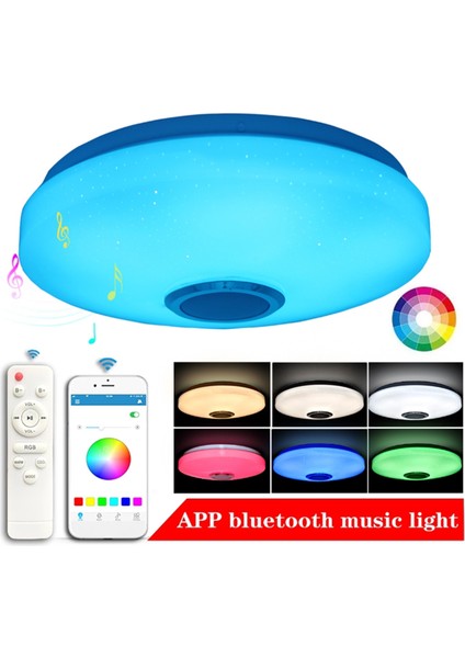 Uzaktan Kumandalı 12 Inç Tavan Lambası, Rgb Bluetooth Hoparlör, 24W LED Gömme Duş Lambası, Ab Fişi (Yurt Dışından) fiyatları