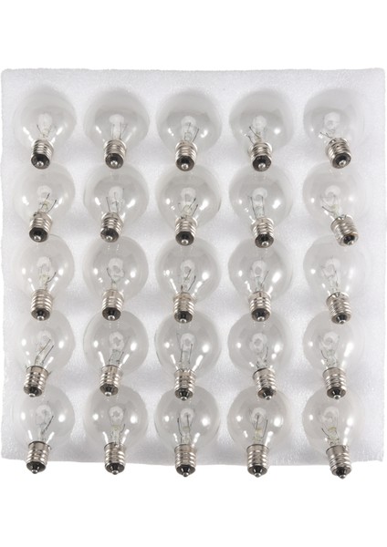 25 Adet G40 Yedek Ampul E12 Şamdan Vida Tabanlı LED Küre Ampuller Iç Mekan Dış Mekan Işık Zincirleri Için Sıcak Beyaz (Yurt Dışından)
