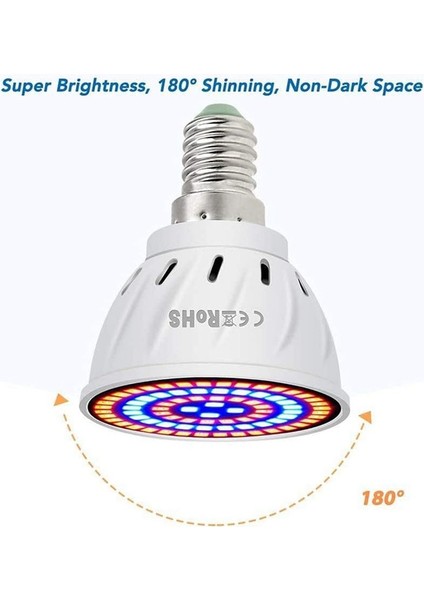 80 Led'li Tam Spektrumlu Bitki Işıkları 220V Iç Mekan Bitkileri, Sukulentler, Çiçekler, Sera ve Hidroponik Bitkiler Için Büyüme Ampulü, B22 (Yurt Dışından) modelleri