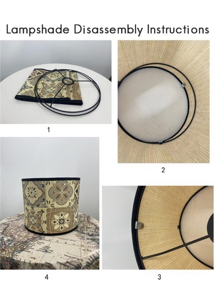 Abajur Baskı Oval Abajur 30X30X20CM Avizeler ve Ayaklı Lambalar Için Vintage Abajurlar (Yurt Dışından) modelleri